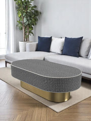 Inlay Jordan Oval Shape Coffee Table - Geometric Floral