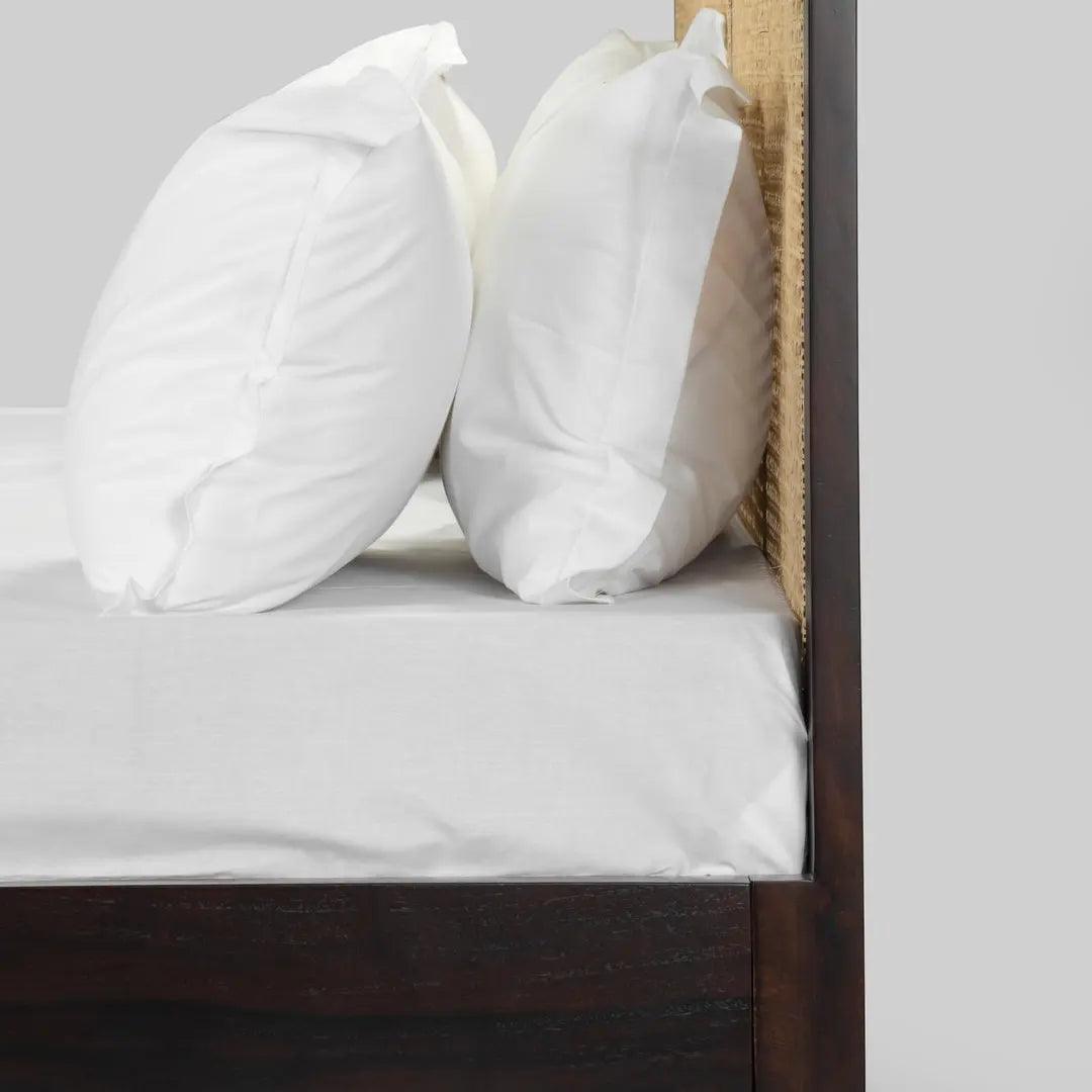 Leena Solid Wood Rattan Bed