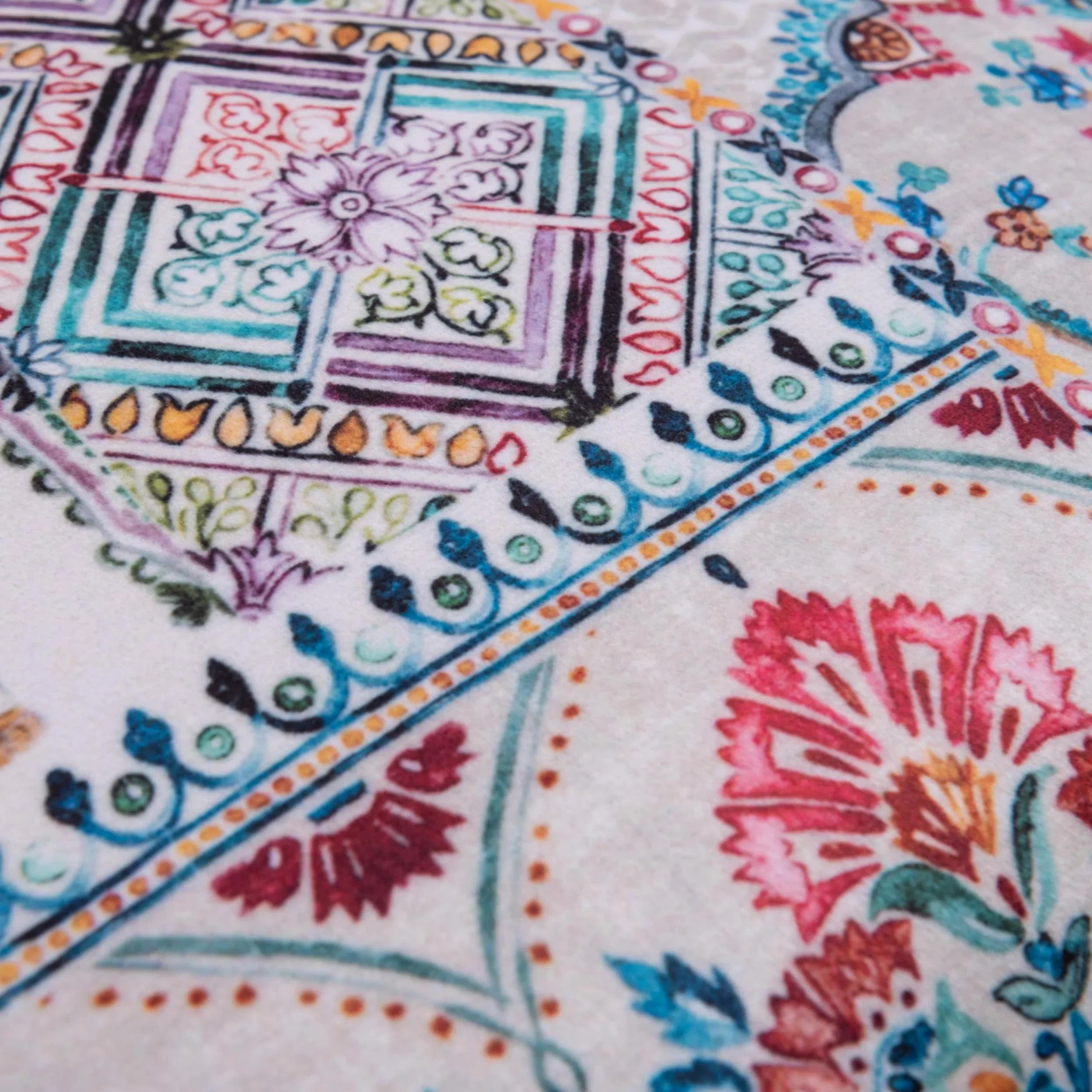 Royal Caravan Velvet Cushion Cover – Mughal Elephant Motif