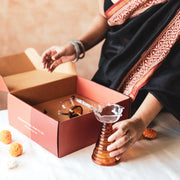 Glass Festive Gift Box - Tall Diya + Short Diya + Bell