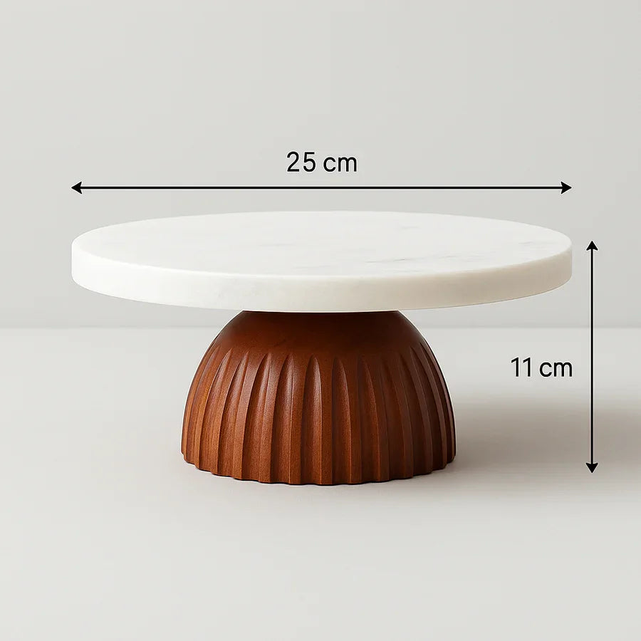 Marble wooden base cake and pastry stand