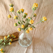 Crochet Yellow Mini Rose set of 2