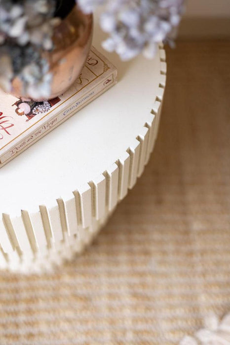 Circular Side Table In White