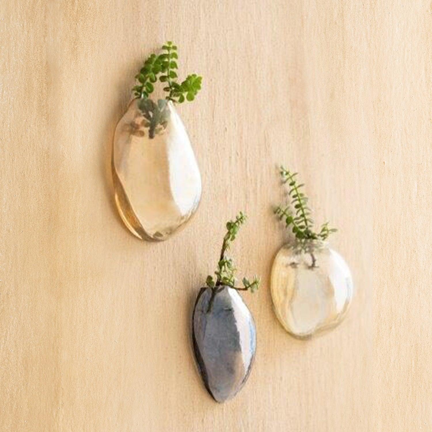 Elegant Handcrafted Glass Wall Vase for Home Décor | Drop Hanging Wall Décor