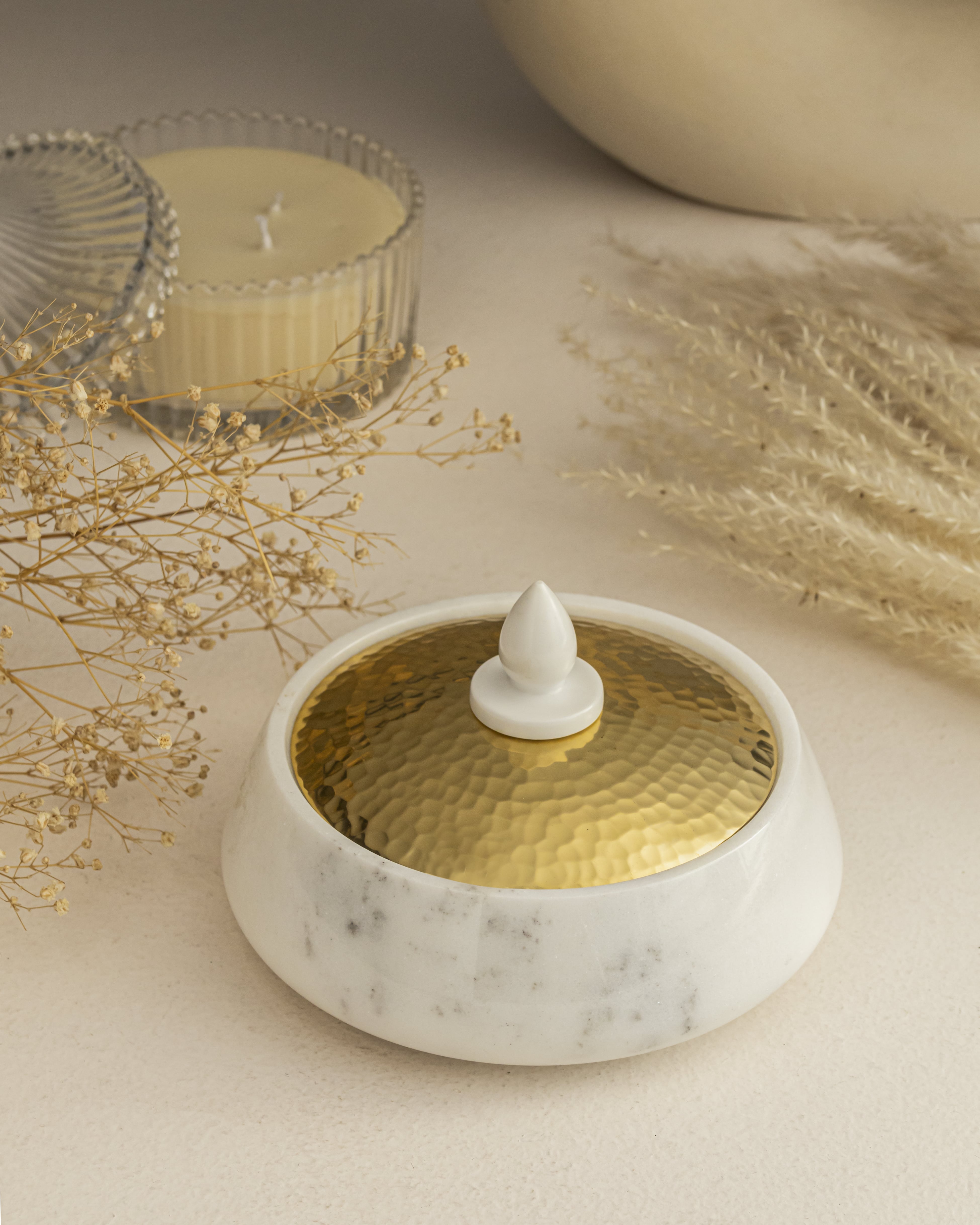 Trinket Box-White Marble