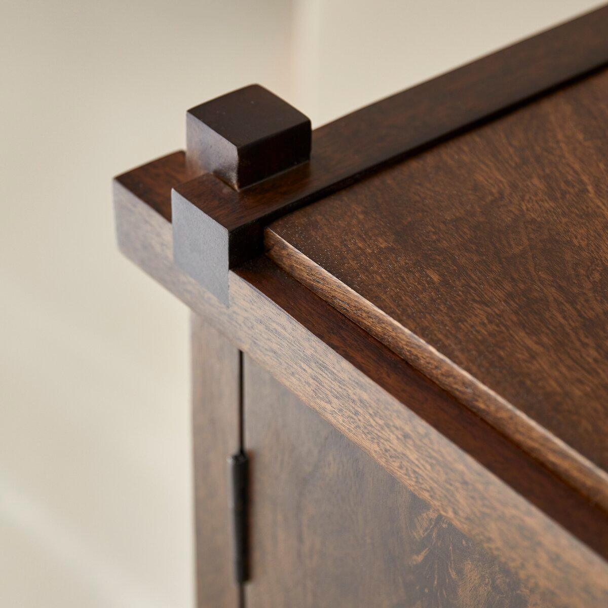 Diner Solid Mango Wood Sideboard with 4 Door in Provincial Teak Finish