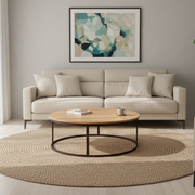 Luna Circle Table | Acacia Wood, Stainless Steel