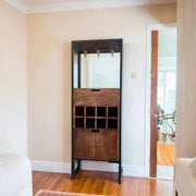 Penny Bar Cabinate | Metal + Acacia Wood