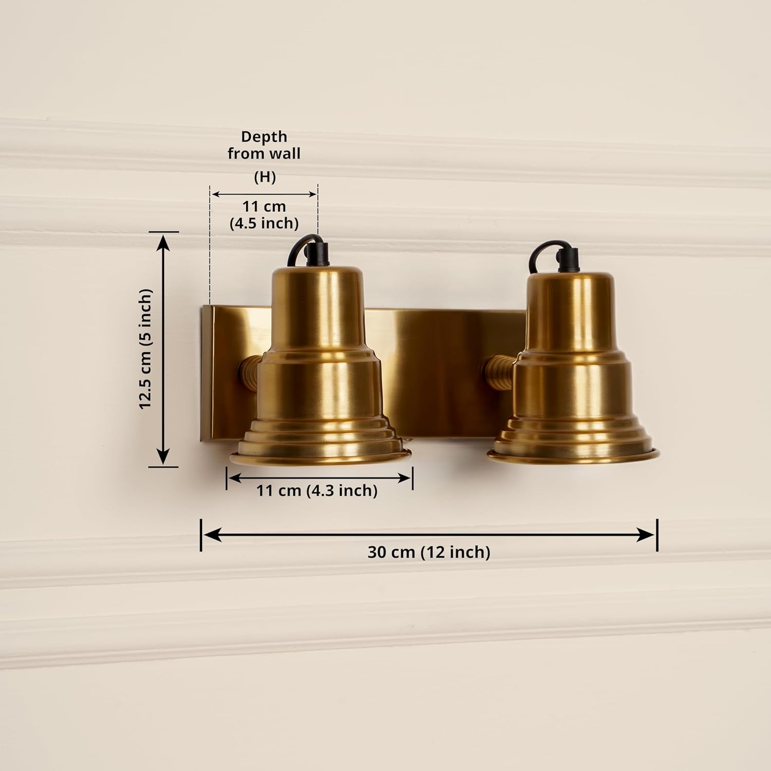 Spot Light Wall Lamp Antique Brass Finish with Double Movement | Picture Light to Highlight Showpiece, Above Mirror - Focus Wall Light