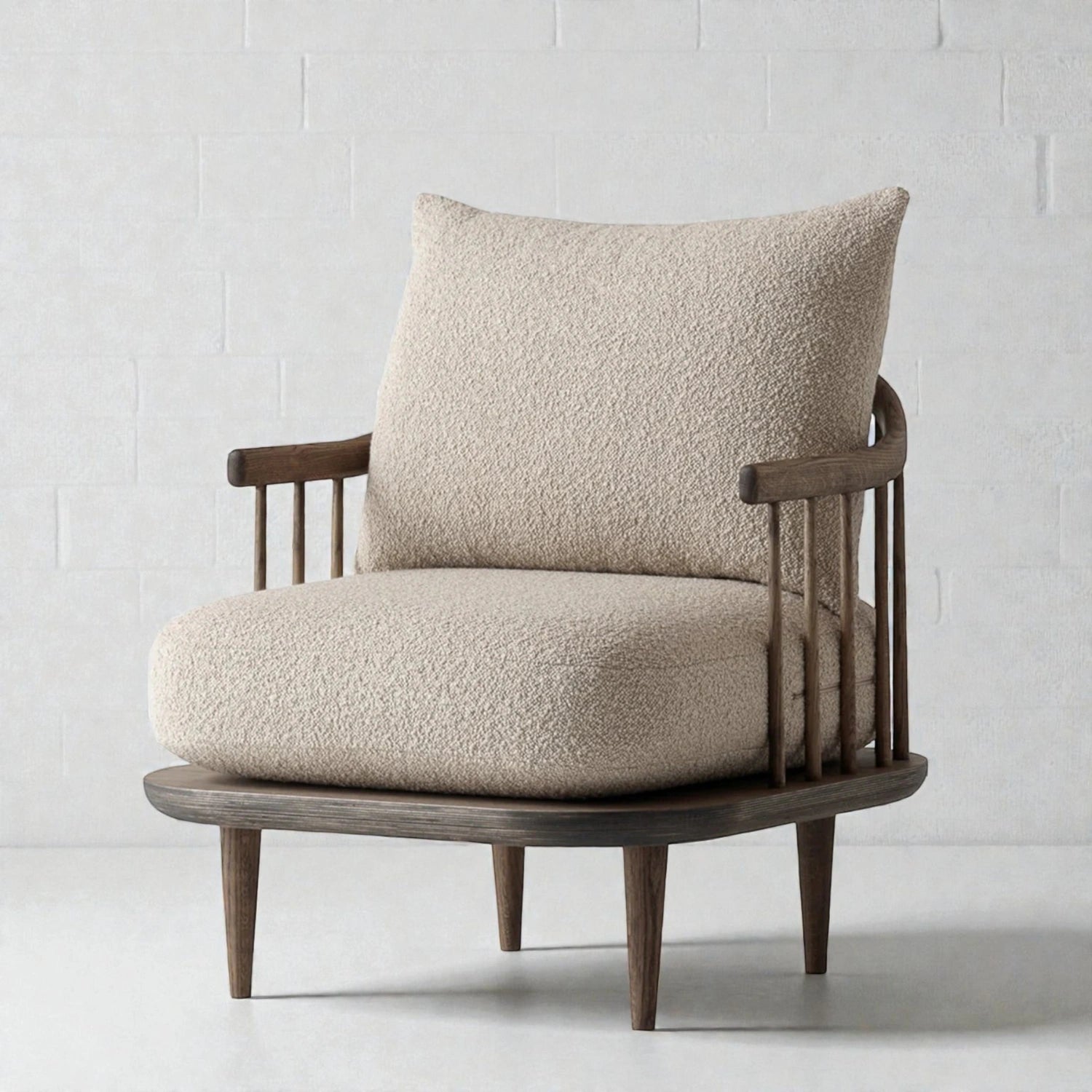 Karako Solid Teak Wood & Fabric Upholstery Armchair