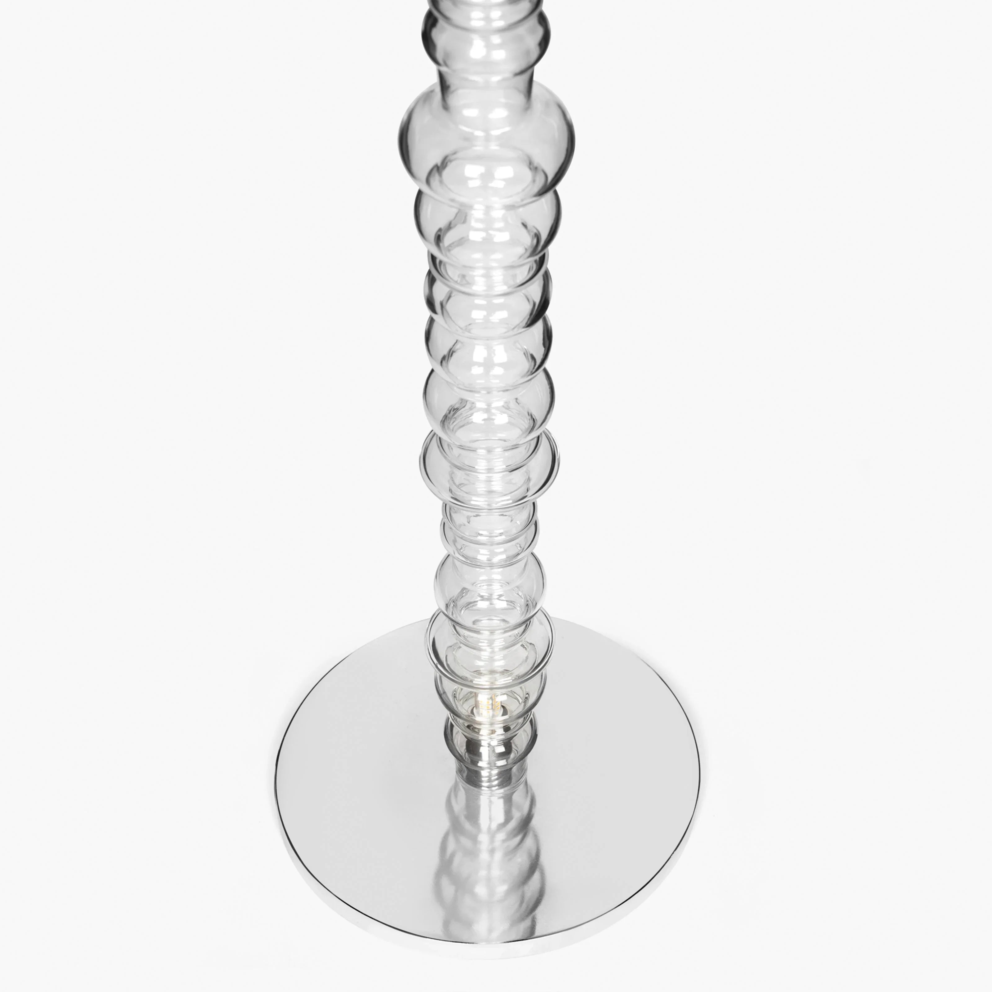 Reef Designer Floor Lamp | Modern Clear Glass and Nickel Finish Standing Lamp for Living Room & Bedroom