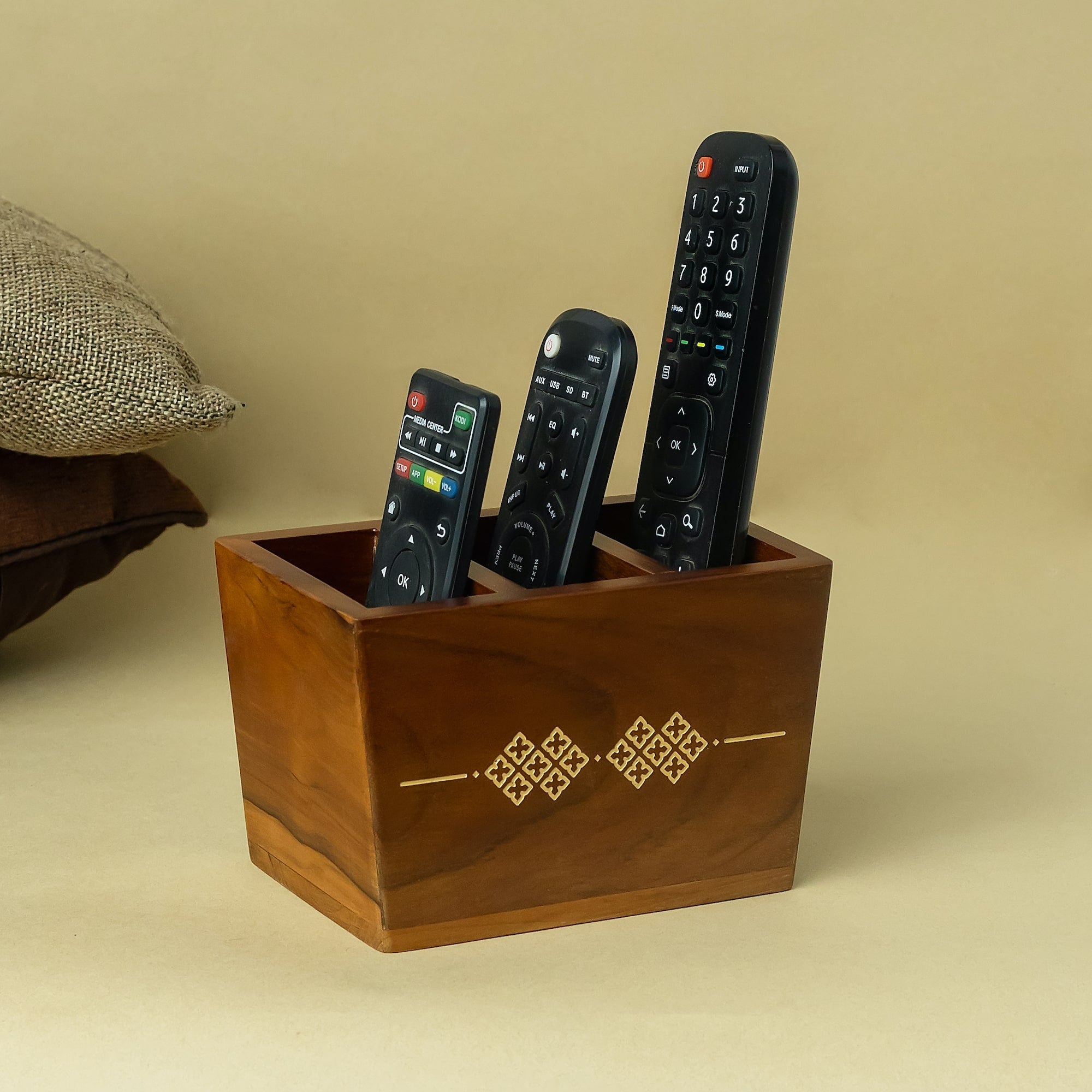 Remote Teak Holder Organiser