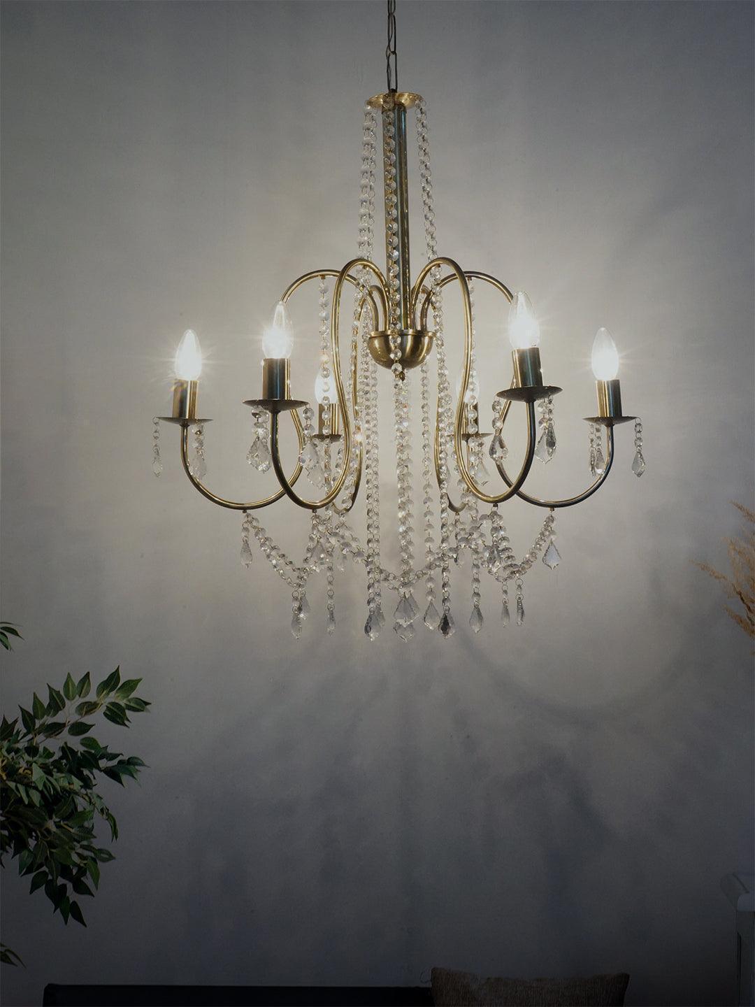 6 Light Crystal Candelabra Chandelier