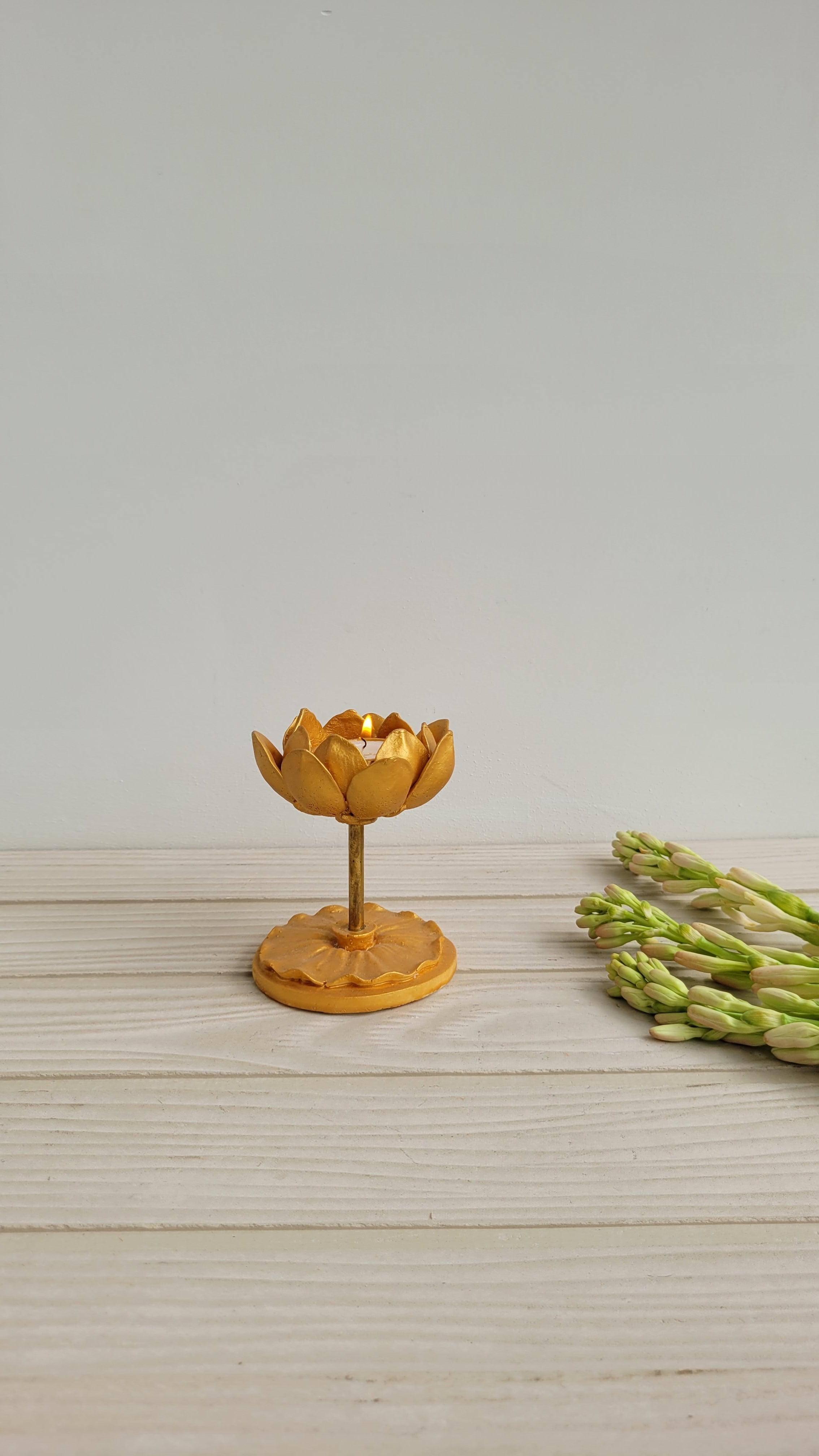 Perched Royal Lotus Tealight Holder