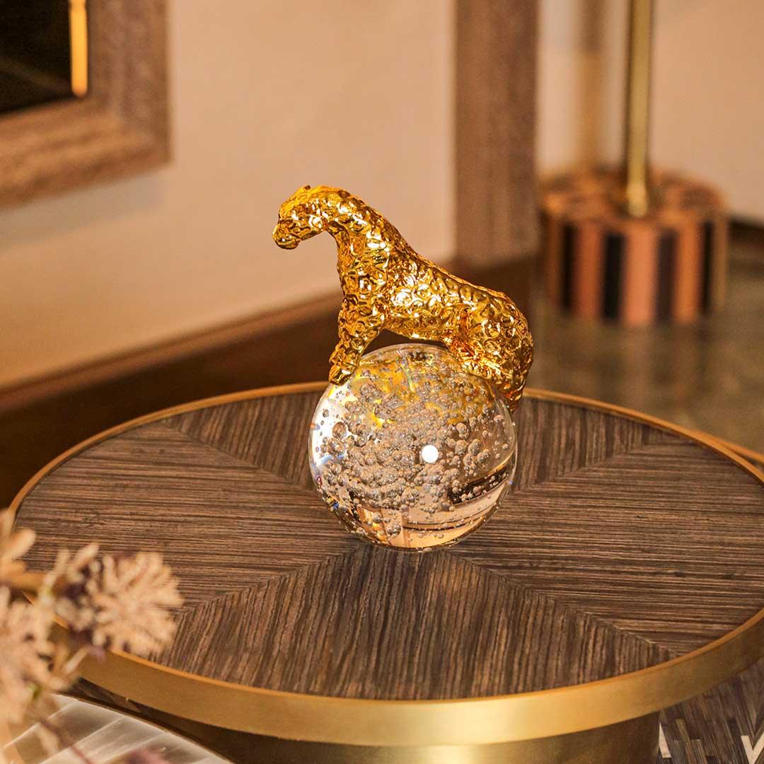 Crystal Leopard Decorative Object