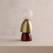 Totem Burgundy Embossed Table Lamp