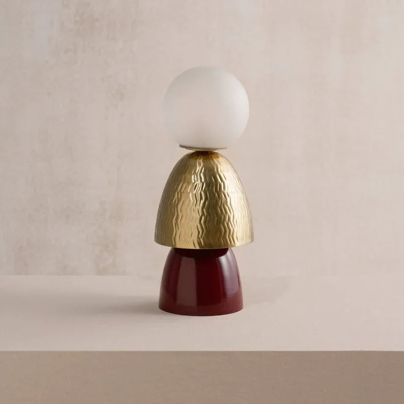 Totem Burgundy Embossed Table Lamp
