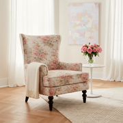 Blush Rose Vintage Floral Accent Chair