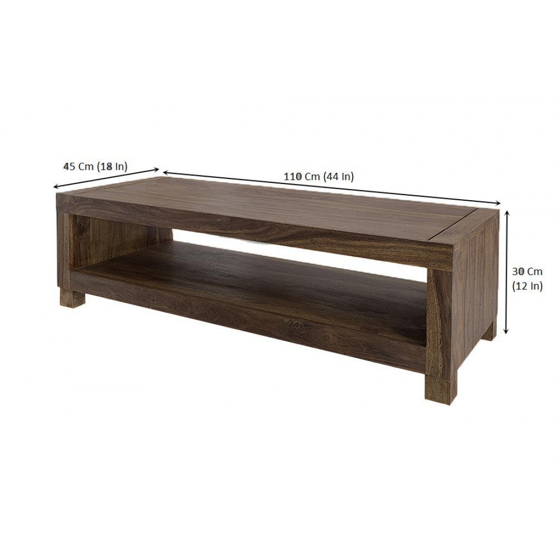 Providence Solid Sheesham Wood Tv Unit | Coffee Table In Walnut Finish
