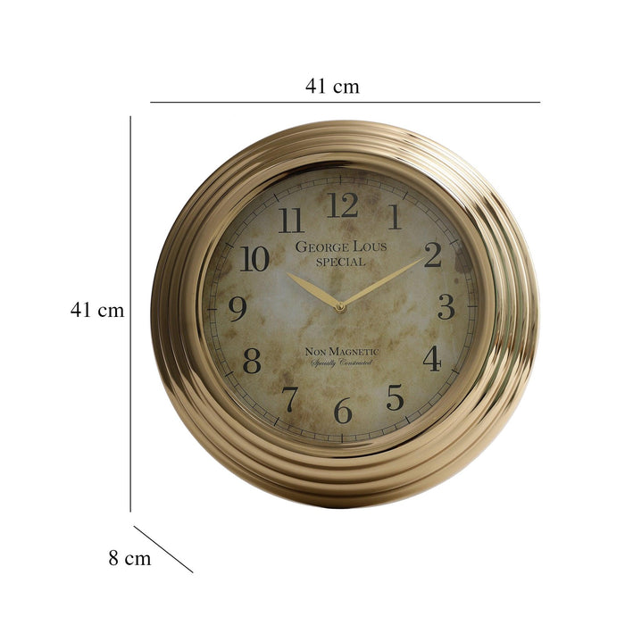 Gilded Rustic Wall Clock for Living Room | Designer Wall Clock for Office