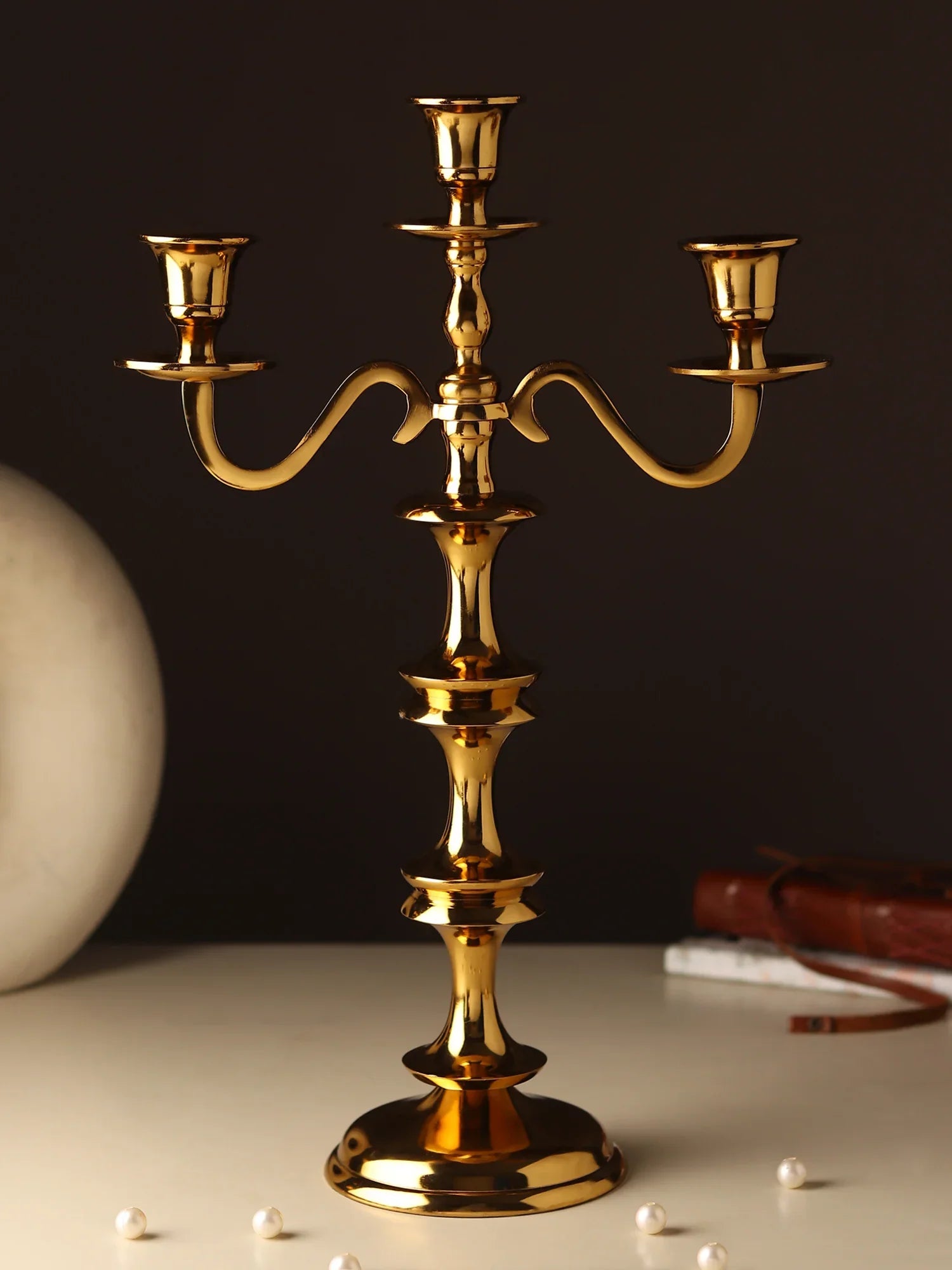 Imperium Crested 3-Arm Candleholder