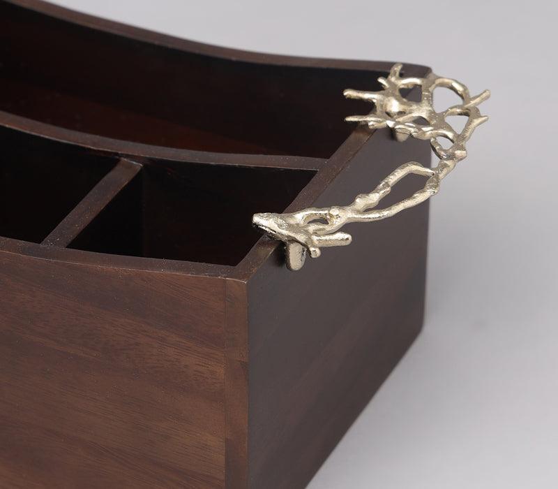 Gold Coral Brass Cutlery Caddy