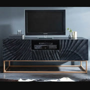 Wave TV Unit with 2 Doors | Solid Mango Wood TV Cabinet for Living Room