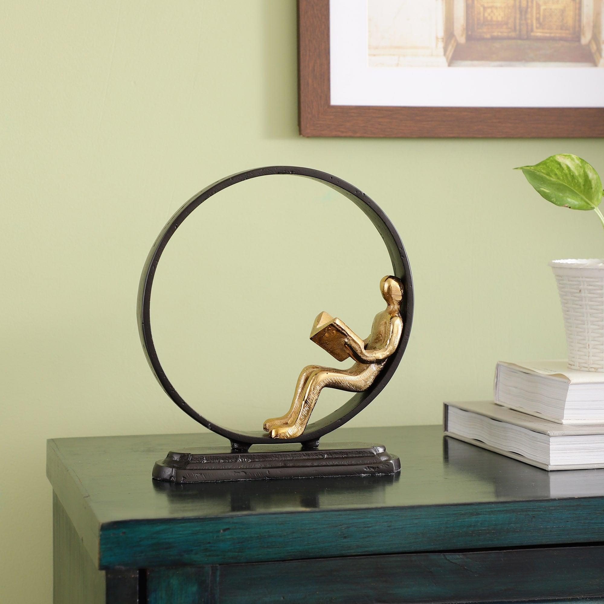 Eternal Reader Designer Sculpture | Unique Home Decor Showpiece for Modern Room