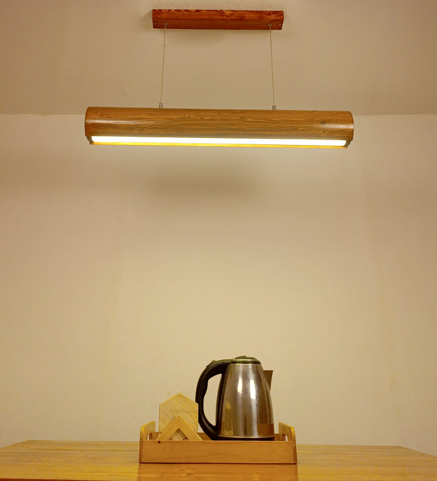 Cedar Brown Wooden LED Hanging Lamp