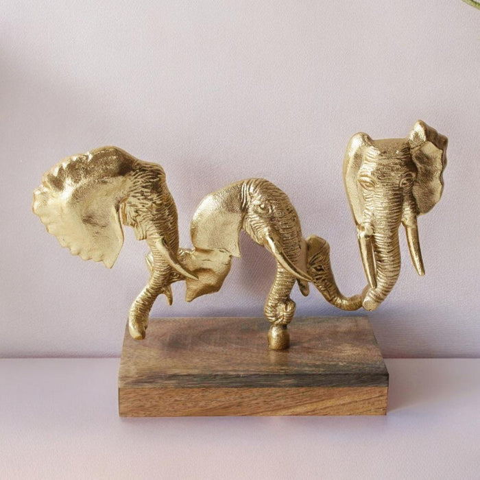 Elephant Head on Stand | Sculptures for Gifting & Decorative Objects for Office Desk