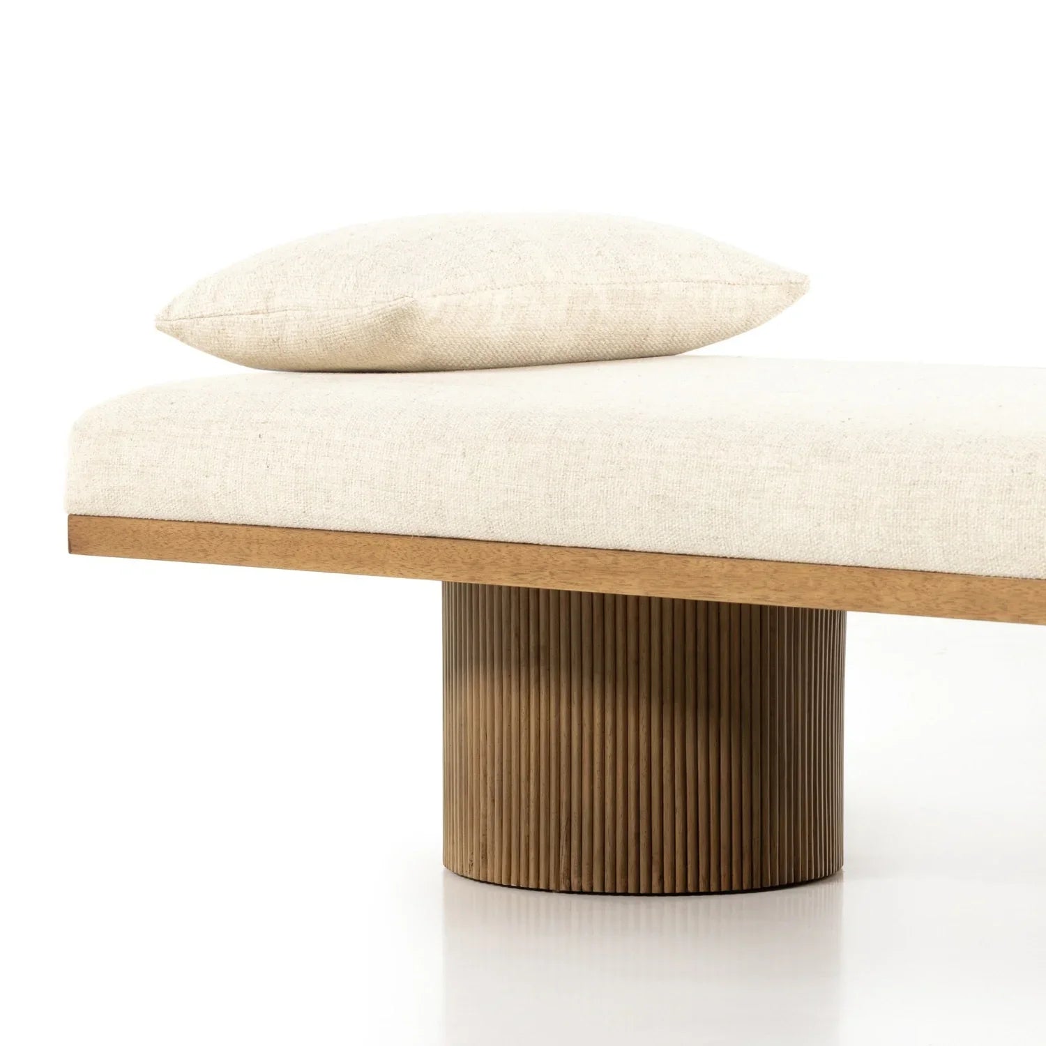 Halvion Solid Teak Wood & Fabric Upholstery Daybed/Chaise