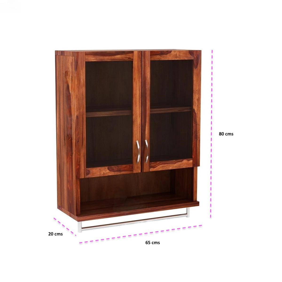 Earth Bathroom Rack | Sheesham Wood and Stainless steel rod bottom side