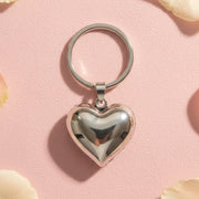 Pure Silver Plated Brass Heart Keyring With Custom Name Engraving