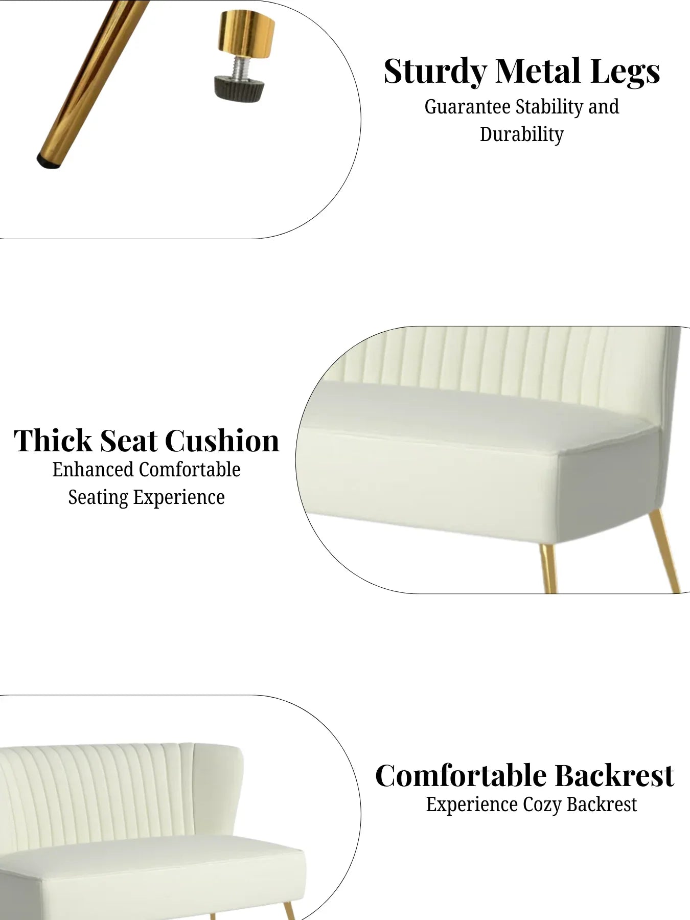 Velvet 2-Seat Armless Loveseat