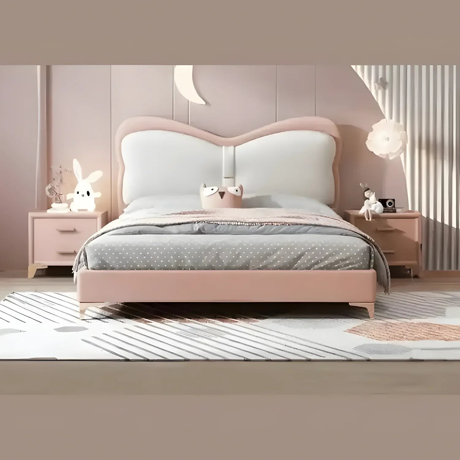 Modern Elegant Charm Queen Size Bed for Girls
