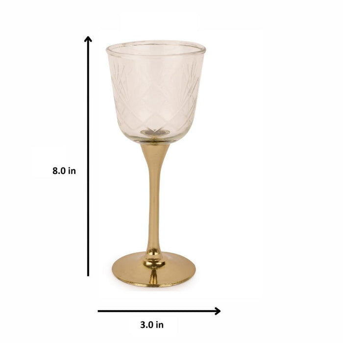 Sitar Goblet Set of 2 (Gold Finish)