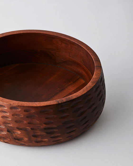 Wooden Fruit Bowl | Handcrafted Rustic Serving Bowl & Basket