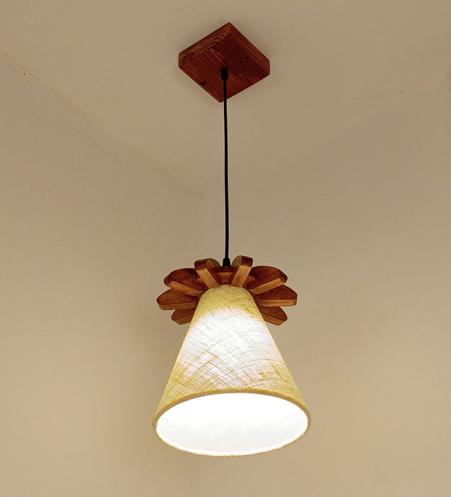 Whirl Brown Wooden Single Hanging Lamp