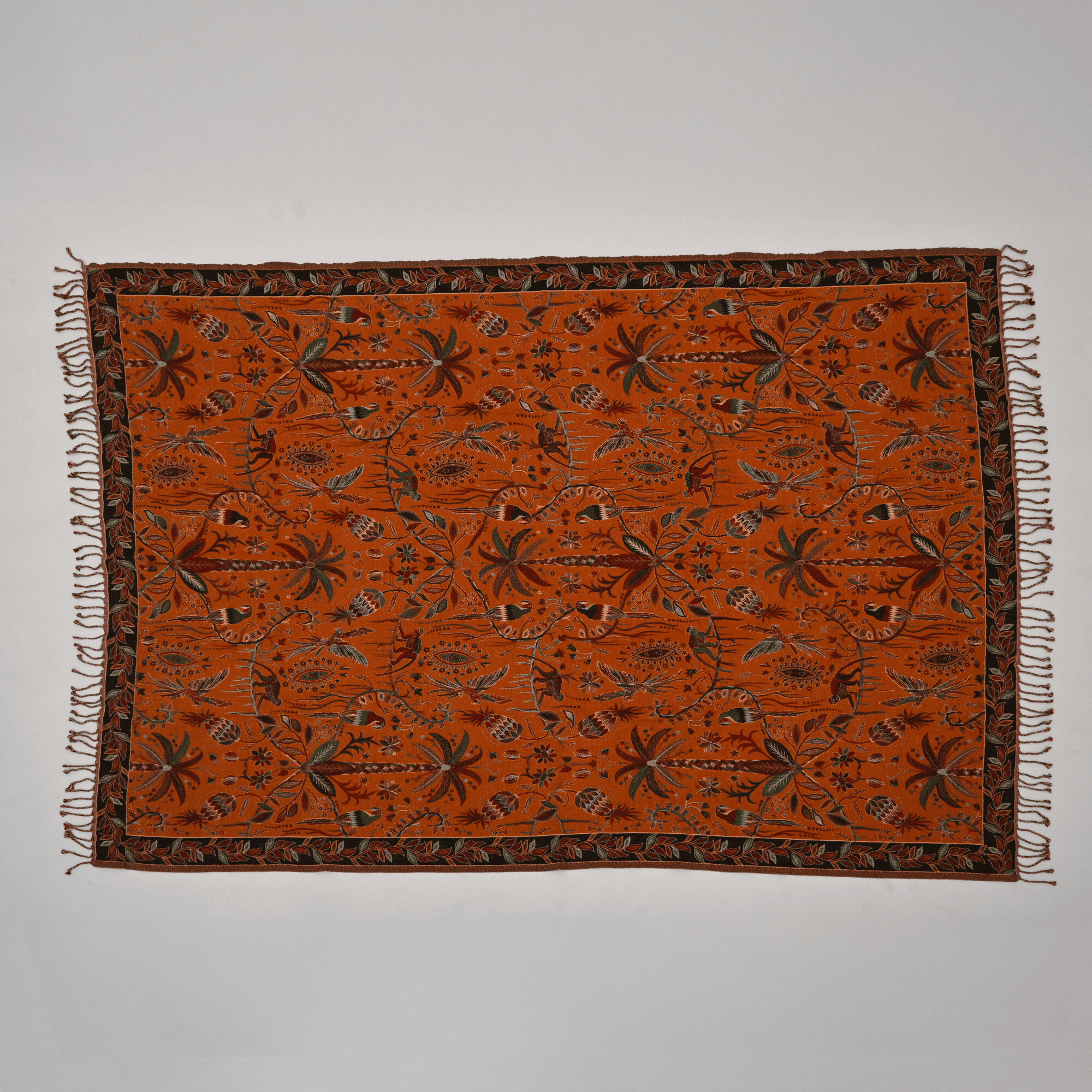 Songs of Nature Pure Cotton & Woollen Throw Blanket | Luxury Living Room & Bedroom Decor