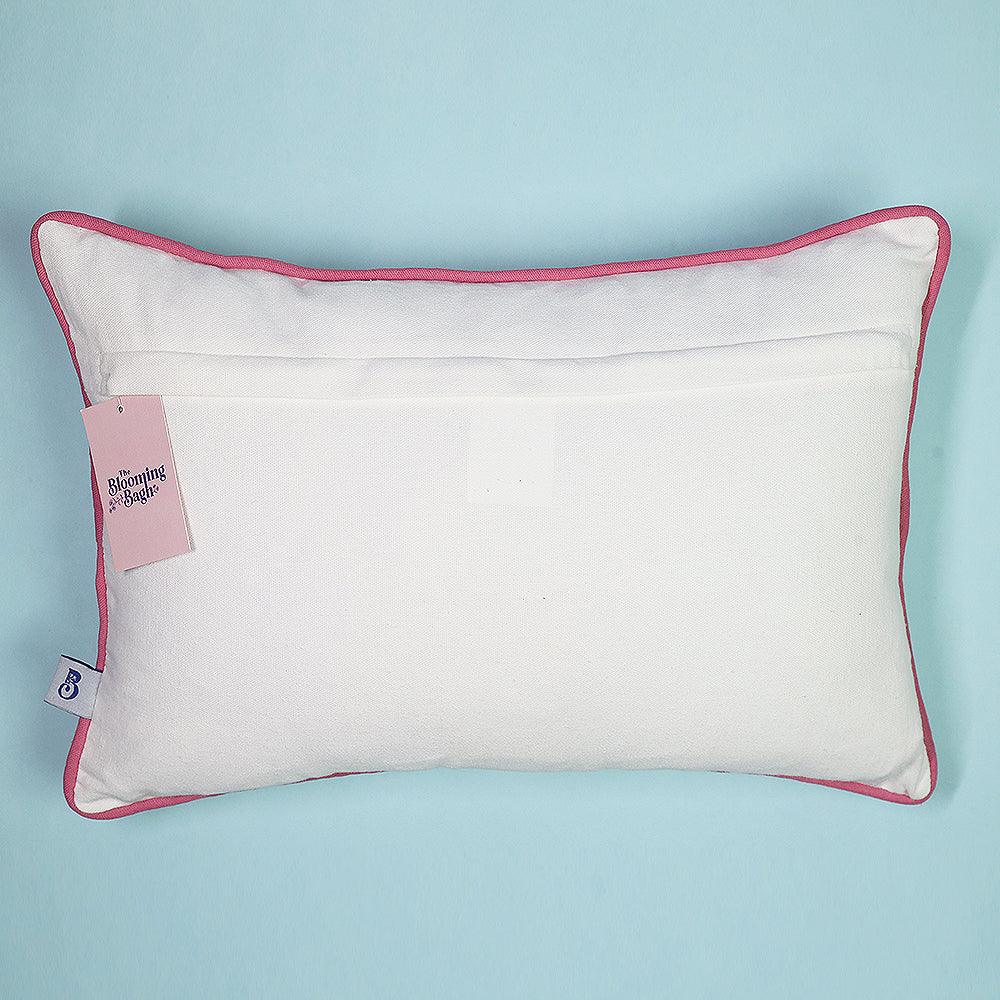 Vintage Birdie Bloom Sofa Cushion Cover | Hand Embroidered Cotton Cushion Cover - 1Pc