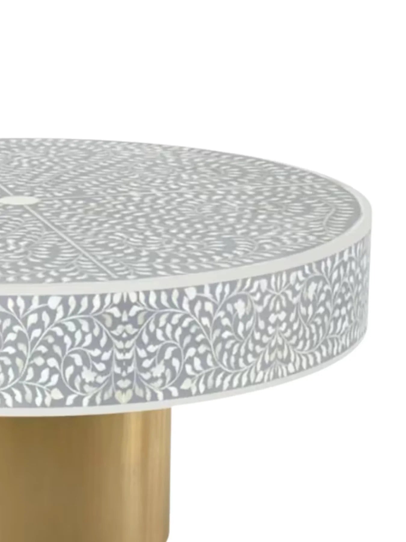 Inlay Blue Round Coffee Table - Cleo