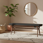 Orvique Solid Wood & Fabric Upholstery Bench