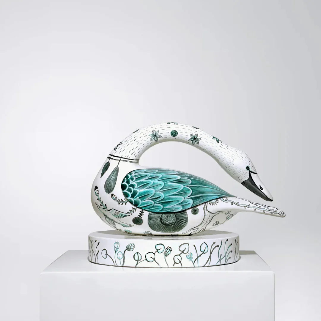 Curlew - Handcrafted Ceramic Swan Sculpture