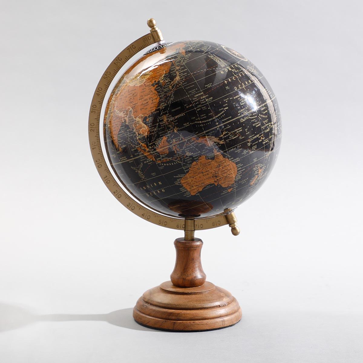 Adhran Decorative World Globe | Wooden Desk Globe & Shelf Office Decor Accessories