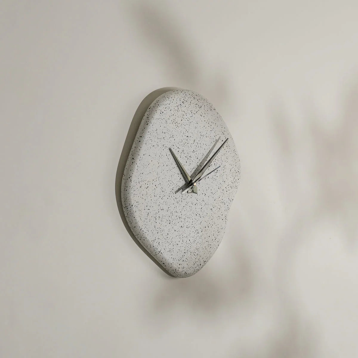 Modern Concrete Wall Clock | Silent Sweep, Chic White Design Perfect for Living Room Wall Decor