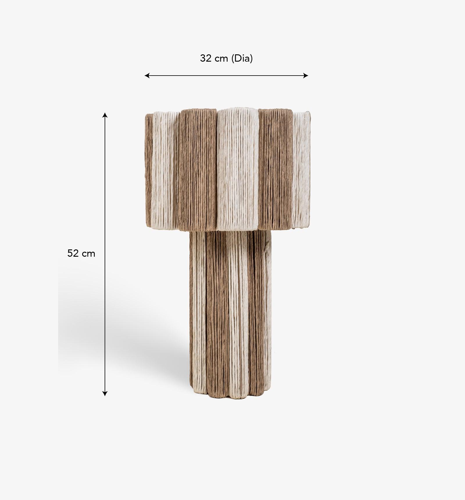 Kenji Table Lamp White | Metal and Rafia