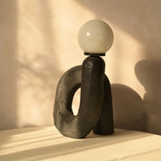 Lush Modern Black Table Lamp for Living Room | Designer Aesthetic Bedside Lamp