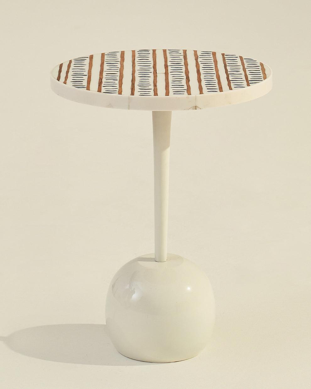 Sambhal Antique Design End Table | Designer Corner Table & Round Side Table for Living Room