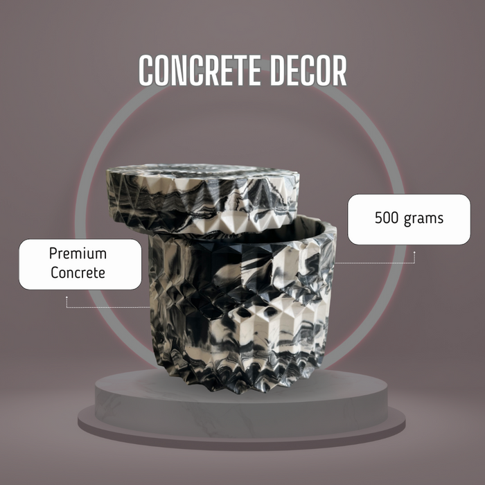 Concrete Geometric Jar With Lid