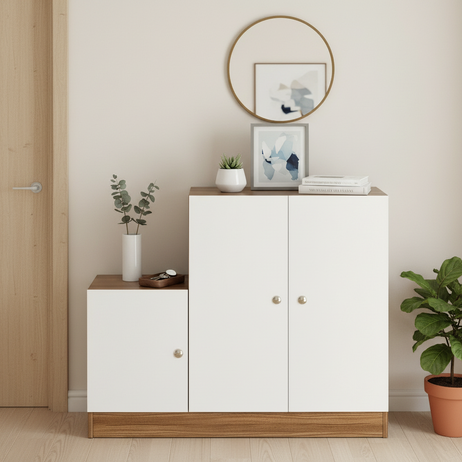 Shoe Rack Cabinet with Doors and Storage - Embliss
